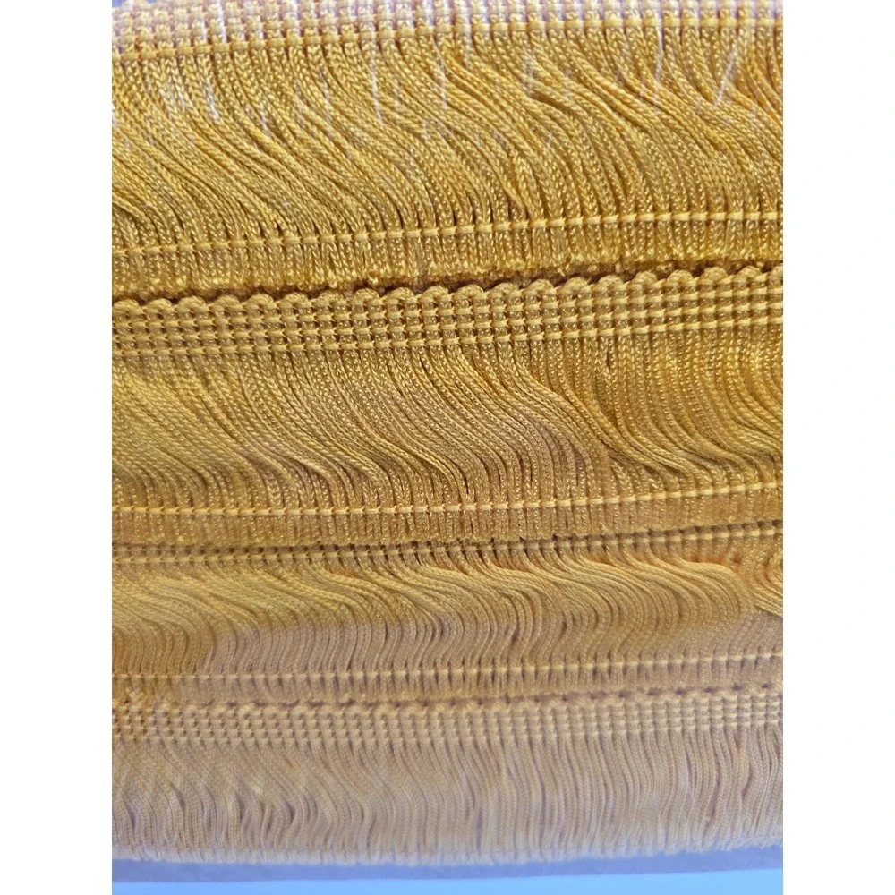 Unbranded Chainette Fringe Trim 9 Yards Yellow‎ New Rayon aprox 2in